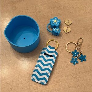 Stanley cup accessory set - blue - flowers